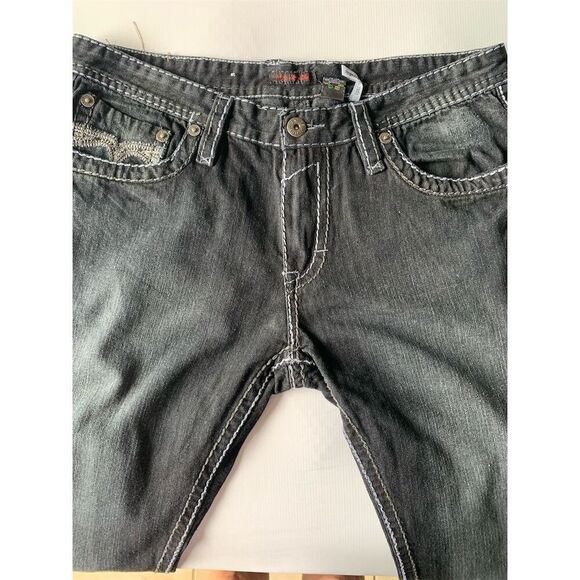 True Religion‎ Men's Straight Jeans Black Size 36 Triple Stitching - Picture 2 of 13